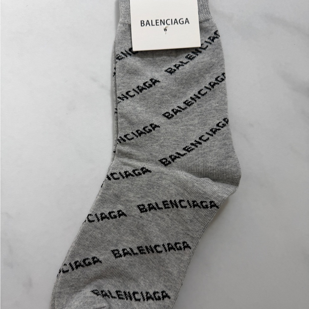 Balenciaga Black and Gray Casual Socks